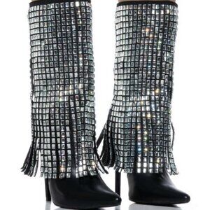 AZALEA WANG " SPECTACULAR VIBES " EMBELLISHED BOOT(BRAND NEW !!!!!!!!!!!!!!